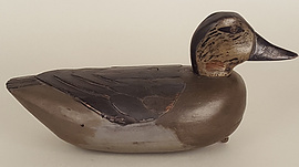 Green-winged teal hen by William Kemble of Trenton, New Jersey, ca. 1910. Good original paint. 